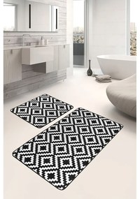 Fehér-fekete fürdőszobai kilépő szett 2 db-os 60x100 cm – Mila Home