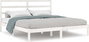 vidaXL fehér tömör fenyőfa ágy matrac nélkül 200 x 200 cm