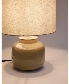Bézs kerámia asztali lámpa textil búrával (magasság 40 cm) Tay – Kave Home