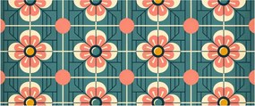 Kép - Retro virágminta (120x50 cm)