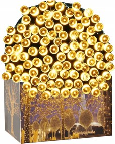 LED-es karácsonyfa lámpa 200 Flash, zöld kábel 16m meleg fehér RS-1907WW