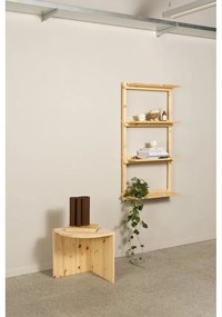 Natúr színű borovi fenyő fali könyvespolc 66x127 cm Groove – Karup Design