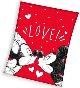 Mickey és Minnie Mouse Love gyermek takaró, 130 x160 cm