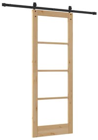 Egyszerű Csúszó Ajtó Barna 78 x 211 cm Fa és fém