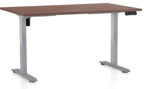 Állítható magasságú asztal OfficeTech B, 140 x 80 cm, szürke alap, dió