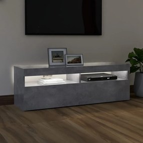 betonszürke TV-szekrény LED-lámpákkal 120 x 35 x 40 cm