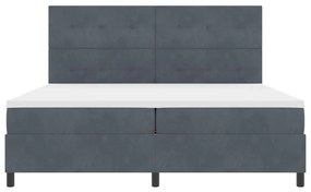 vidaXL Boxspring Ágy Matrac nélkül Sötétszürke 200x200 cm Bársony