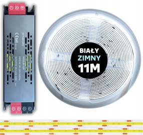 11M Cob Led szalag szett 480 dióda 6000K hideg fehér 24V 10W tápegységgel