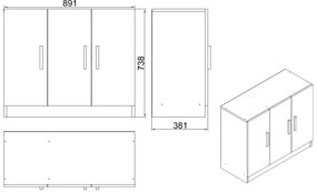 Szekrény Vincent 5 (dió + antracit). 1072630