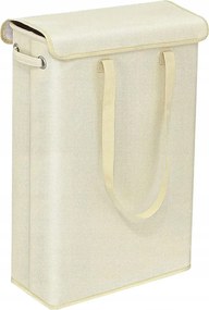 Keskeny szennyestartó kosár fedéllel és hordozó fogantyúkkal Bézs
