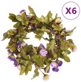 6 db világoslila karácsonyi virágfüzér 215 cm