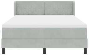 Boxspring Ágy Matrachoz Világosszürke 140x200 cm Bársony