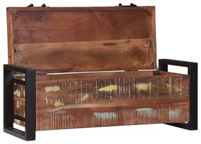 Tároló ládák 80x30x30cm Tömör Újrahasznosított Fa és Fém