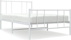 vidaXL fehér fém ágykeret fej- és lábtámlával 100 x 190 cm
