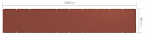 terrakotta oxford-szövet erkélyparaván 90 x 500 cm