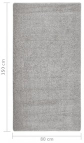 világosszürke csúszásmentes bozontos szőnyeg 80 x 150 cm