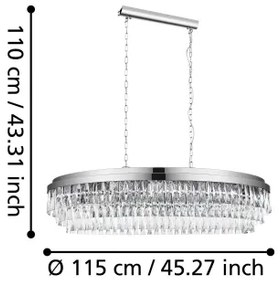 Eglo 39495 - Csillár láncon VALPARAISO 13xE14/40W/230V fényezett króm