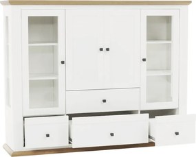 Vitrin MZ6, fehér/grand tölgy, LEON