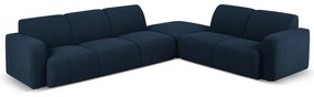 Sötétkék buklé sarokkanapé (jobb oldali) Molino – Micadoni Home