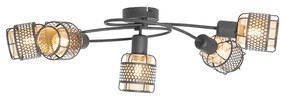 Design mennyezeti lámpa fekete arannyal 5-lámpás - Noud
