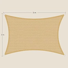Napvitorla 3x5 m, homok sárga