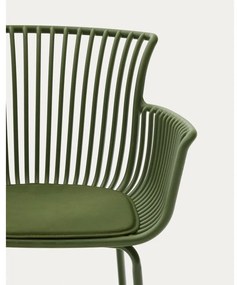 Sötétzöld fém kerti szék Surpika – Kave Home