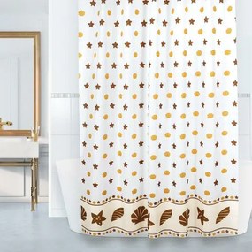 Bellatex Fürdőszoba függöny Muszla barna,narancssárga, 180 x 200 cm