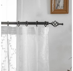 Fehér VINTORA függöny levélmintával 140x250 cm Felfüggesztés: Fém gyűrűk