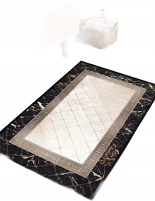Fürdőszobaszőnyeg Téglalap Alakú Fekete-arany Mintás 50x78 Opa