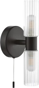 Där Lighting BOL0922 - Fürdőszobai fali lámpa BOLTON 2xG9/5W/230V IP44 fekete