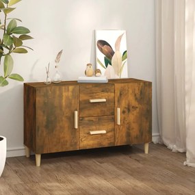 füstös tölgy színű szerelt fa tálalószekrény 100 x 36 x 90 cm