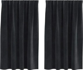 vidaXL Sötétítő függönyök 2 pcs Fekete 140 x 140 cm Bársony