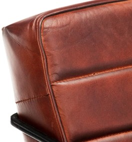 sötétbarna valódi bőr fotel