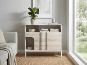 Komód FROST 100x90 cm fehér, alpesi tölgy dekorációval