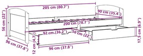 Napozóágy 2 fiókkal matrac nélkül IRUN Fehér&amp;Rózsaszín 90x200cm