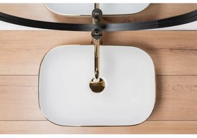 REA-U8736 - BELINDA ráültethető mosdó 33,5x46,5 cm kerámia/fehér/arany