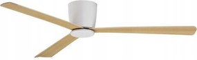 Nova Luce mennyezeti ventilátor Dell alumínium testtel, fával és matt fehér 3ABS fogantyúval