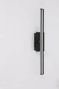 Globo 41499B Falikar fém szálcsiszolt alumínium és fekete színben, műanyag opál búrával. IP44, Schalter, SzxM:605x100, AL:58, tartozék: 1xLED 18W 230V, 3000K