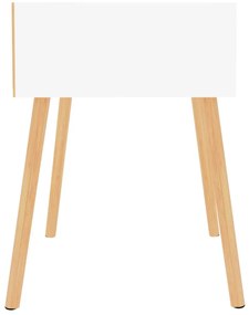 2 db magasfényű fehér szerelt fa éjjeliszekrény 40x40x56 cm