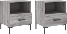 vidaXL 2 db szürke sonoma színű szerelt fa éjjeliszekrény 40x35x47,5cm