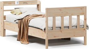 vidaXL tömör fenyőfa ágy matrac nélkül 75 x 190 cm