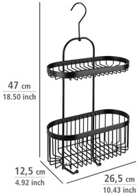 WENKO 23880100 – Polc CLASSIC PL. SCHWARZ 26,5x47 cm fekete