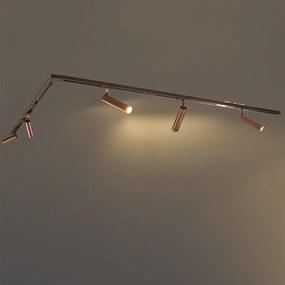 Modern sínrendszer 5 sötét bronz spotlámpával, 1 fázisú GU10 35 mm - Iconic Jeana Luxe