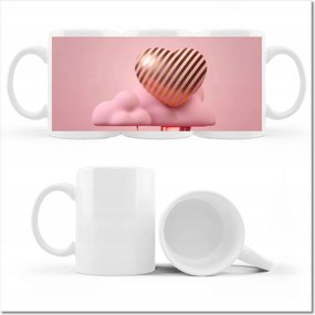 Fotó bögre Rózsaszín ég szív