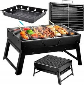 Összecsukható Faszenes Grill Túra Kerti Hordozható Bőrönd Fogantyúval