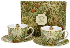 William Morris porcelán 2 személyes teás csésze díszdobozban Golden Lilly