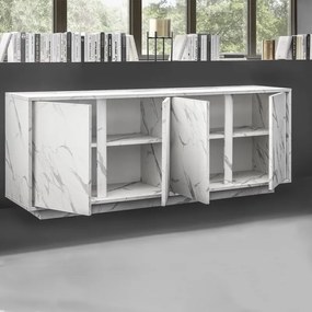 Carrara 4 ajtós komód fehér márvány 180cm