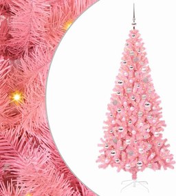 vidaXL Karácsonyfa 300 LED-del állvánnyal Rózsaszín 210 cm PVC