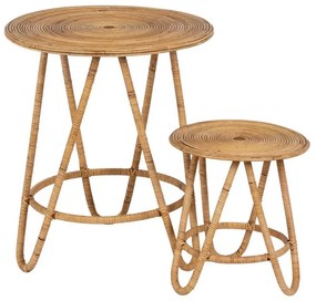 Rattan kerek tárolóasztal ø 60 cm – Ixia