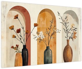 Kép - Vázák boltívekben (90x60 cm)